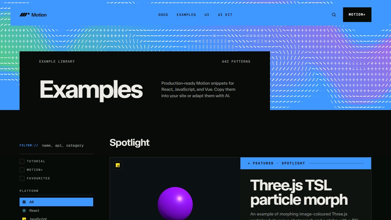 Motion Examples 网站截图